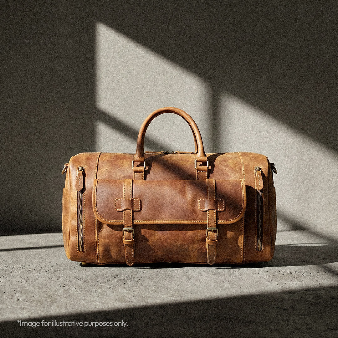 The Frontier - Crazy Horse Leather Duffle with Shoe Compartment
