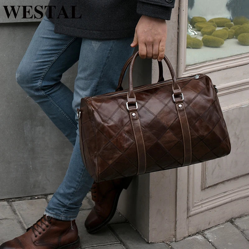 The Marquee - Quilted Cowhide Leather Travel Duffle