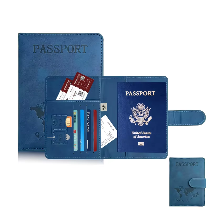 RFID Blocking Travel Passport Wallet Organizer