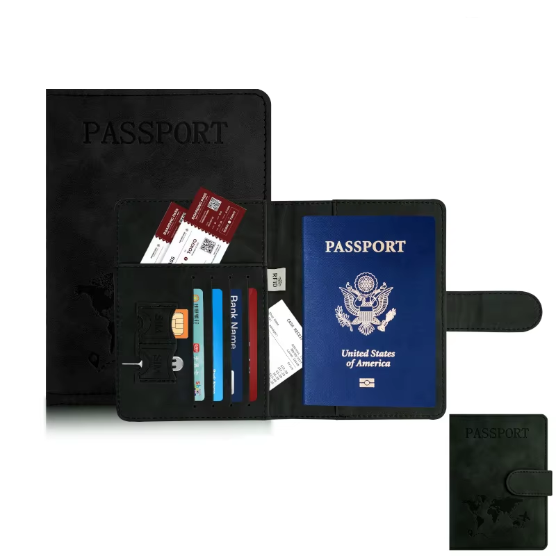RFID Blocking Travel Passport Wallet Organizer