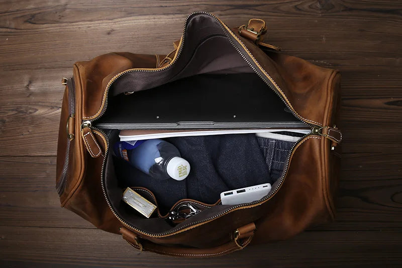 The Outpost - Crazy Horse Leather Duffle with Shoe Compartment