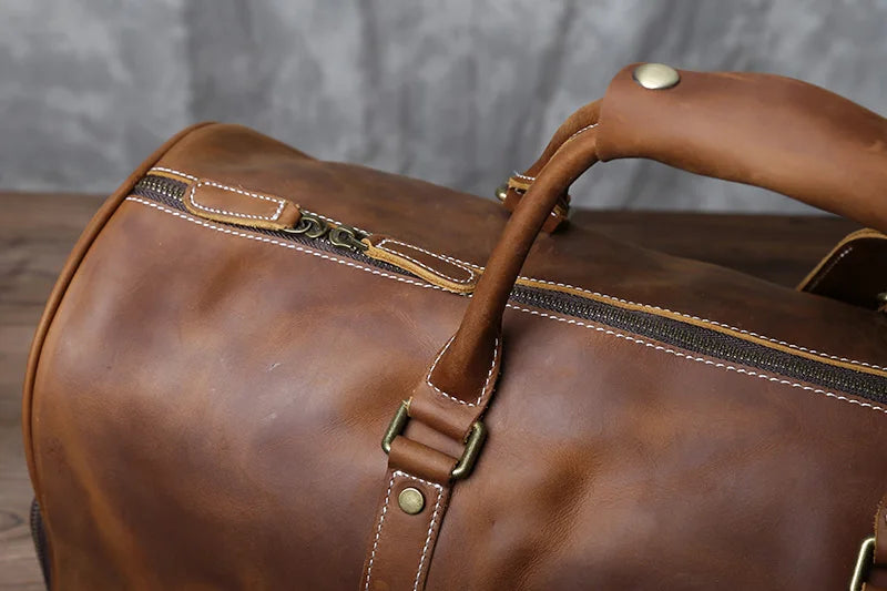 The Outpost - Crazy Horse Leather Duffle with Shoe Compartment