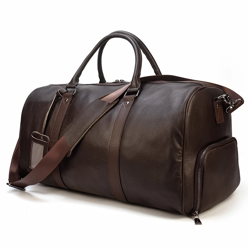 The Garrison - Full-Grain Leather Duffle with Shoe Compartment