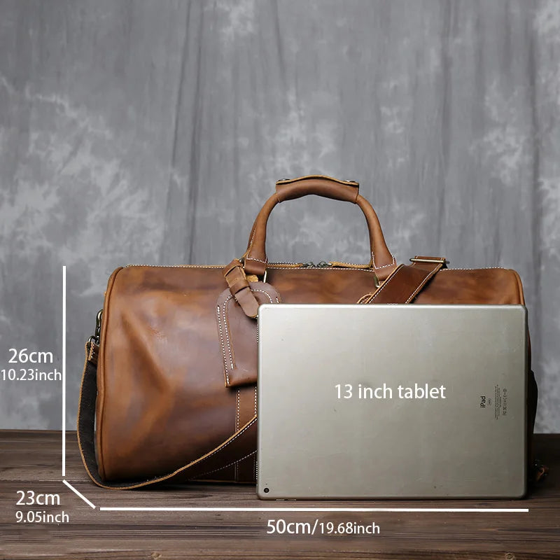 The Outpost - Crazy Horse Leather Duffle with Shoe Compartment