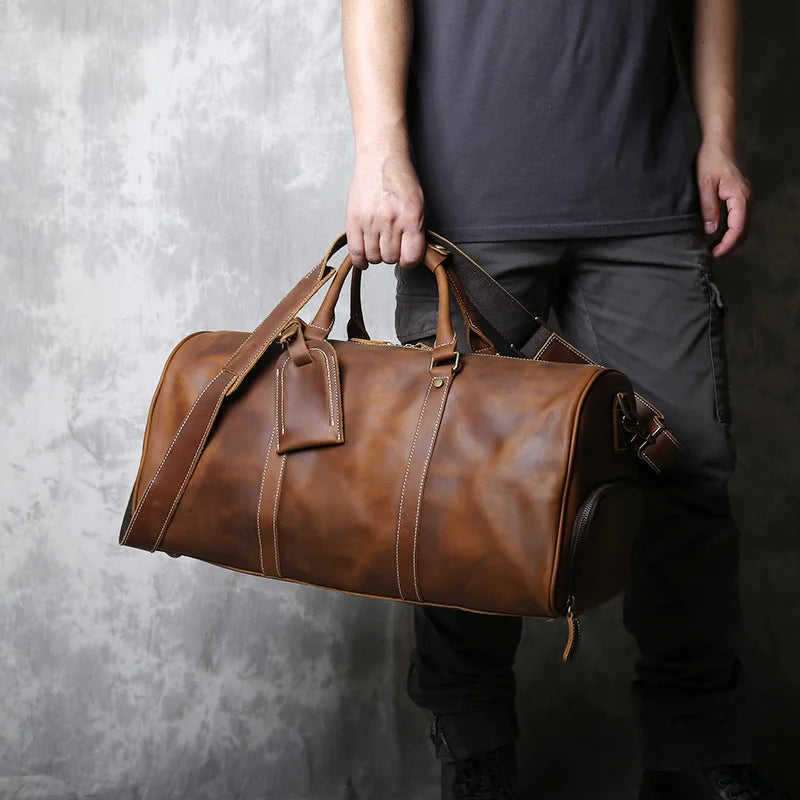 The Outpost - Crazy Horse Leather Duffle with Shoe Compartment