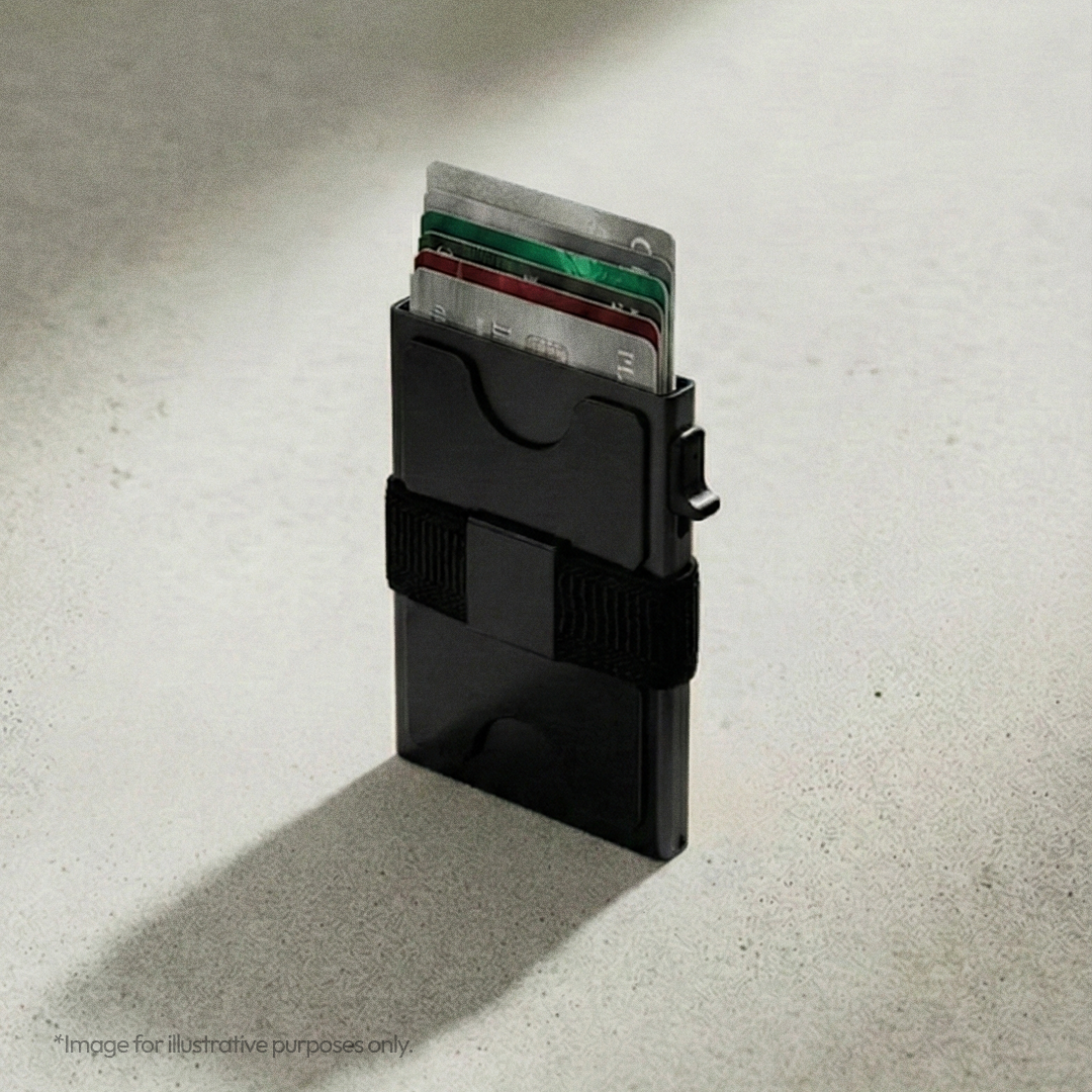 RFID Slide Vault Card Holder with Strap