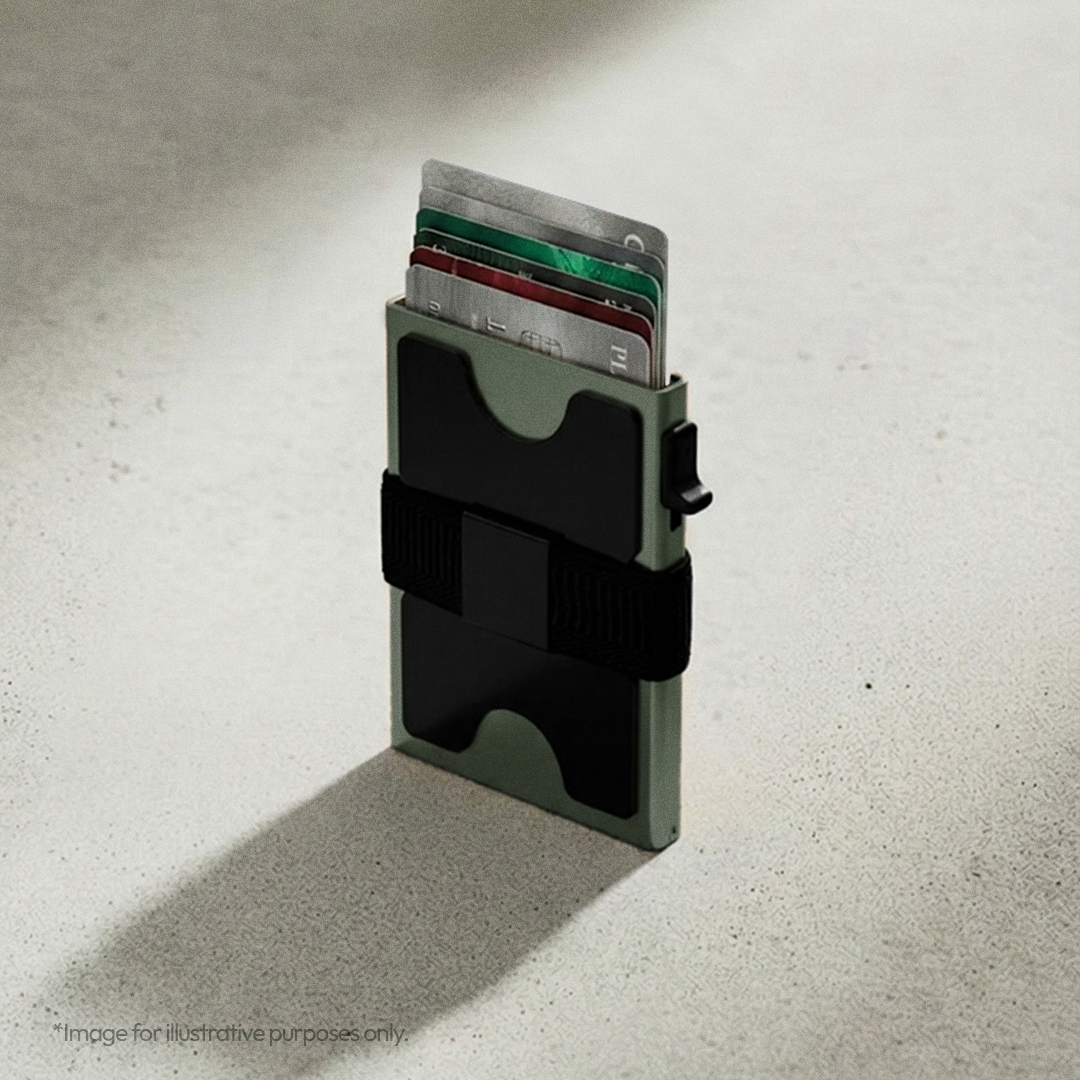 RFID Slide Vault Card Holder with Strap