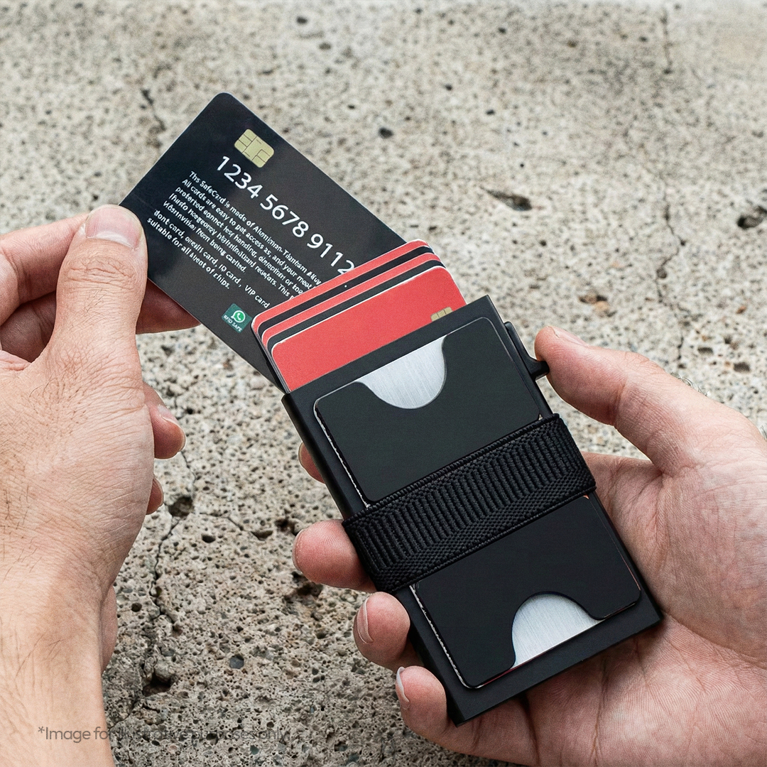 RFID Slide Vault Card Holder with Strap