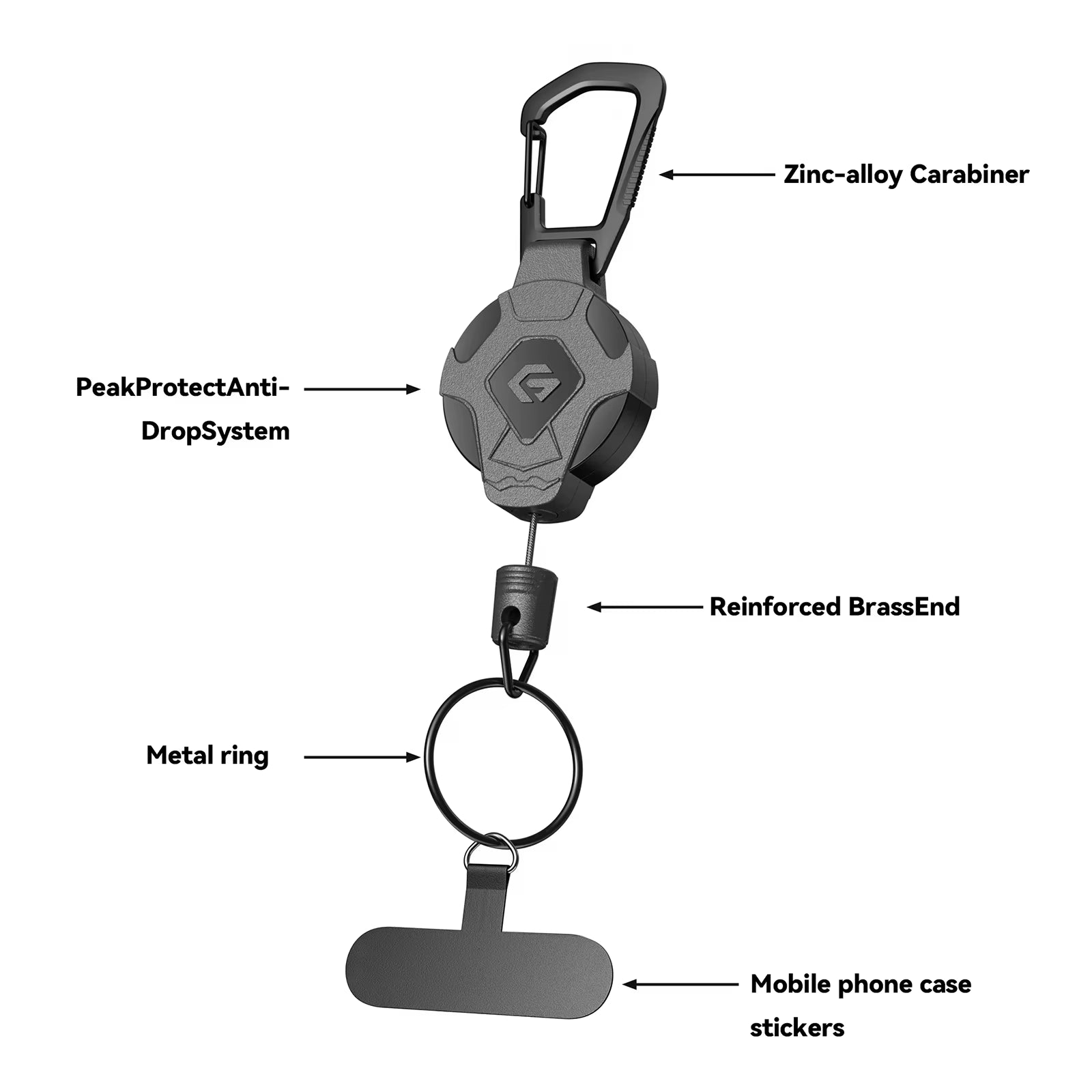 Heavy Duty Retractable Tactical Phone Keychain