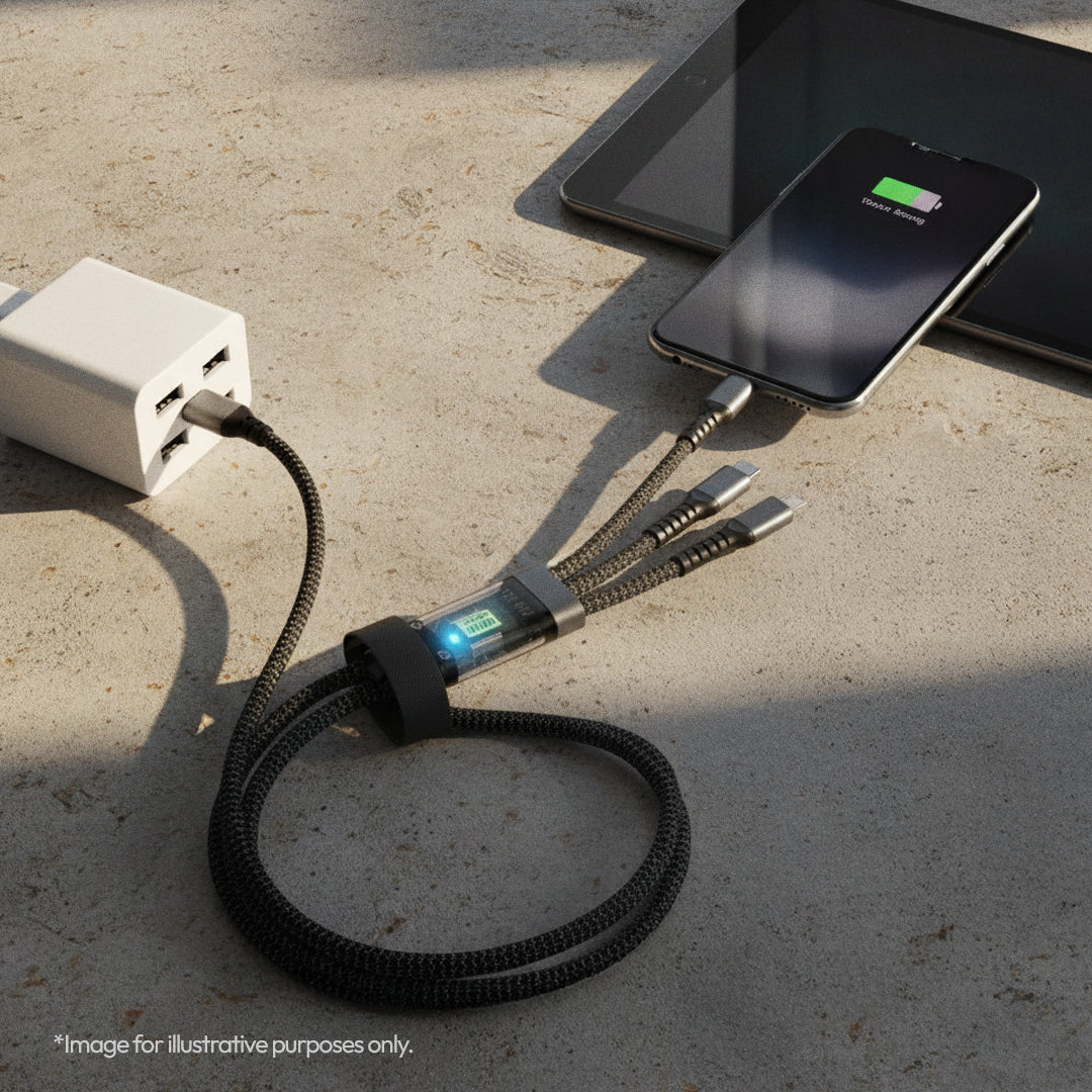 3-in-1 Transparent 100W Fast Charging Braided Cable