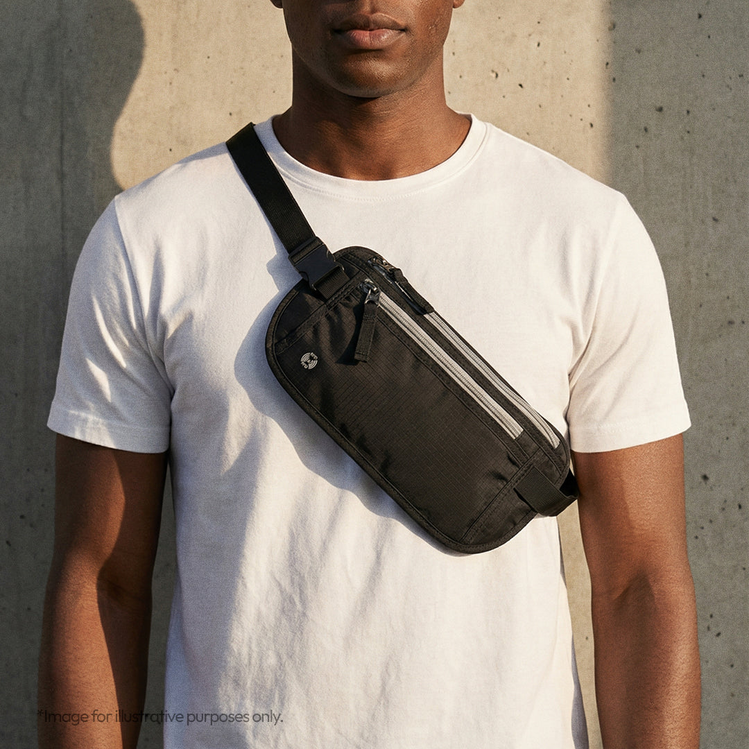 Slim RFID Blocking Travel Money Belt Pouch