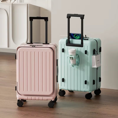Ultimate Front-Opening Multifunctional Hardside Suitcase with USB Charging 20/24/26"