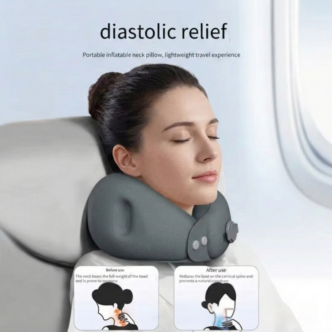 Portable Inflatable U-Shaped Travel Neck Pillow