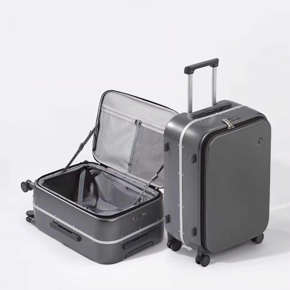 Aluminum Frame Front-Opening Travel Luggage Suitcase 20"-26"
