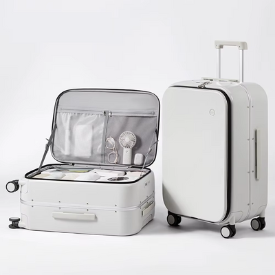 Aluminum Frame Front-Opening Travel Luggage Suitcase 20"-26"