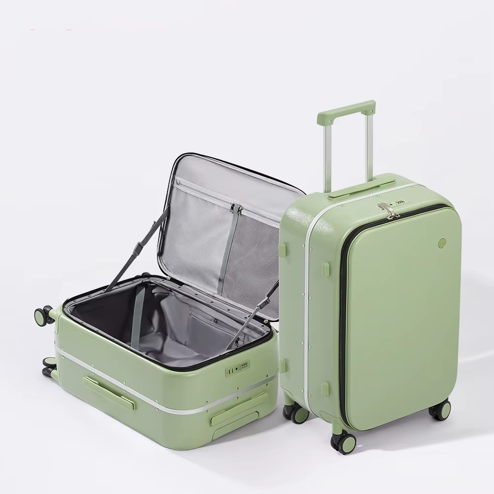 Aluminum Frame Front-Opening Travel Luggage Suitcase 20"-26"