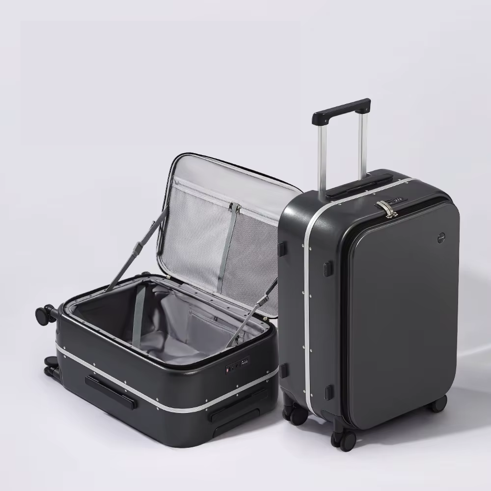 Aluminum Frame Front-Opening Travel Luggage Suitcase 20"-26"