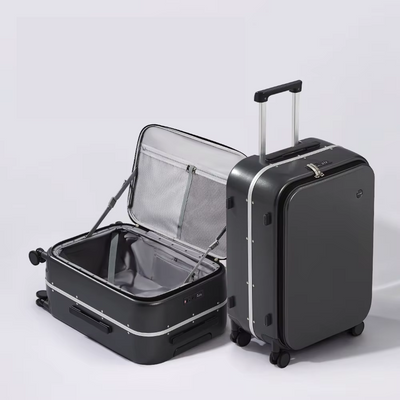 Aluminum Frame Front-Opening Travel Luggage Suitcase 20"-26"