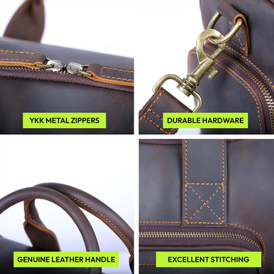 The Brixton - Compact Crazy Horse Leather Travel Bag
