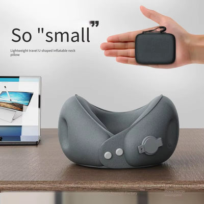 Portable Inflatable U-Shaped Travel Neck Pillow