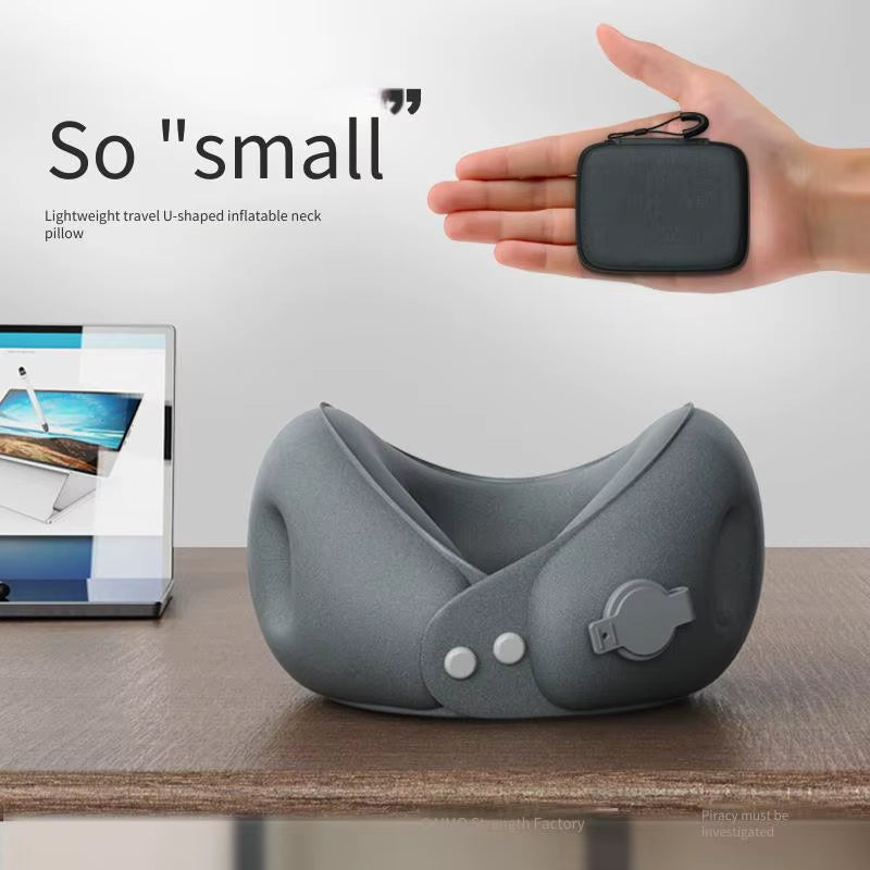 Portable Inflatable U-Shaped Travel Neck Pillow