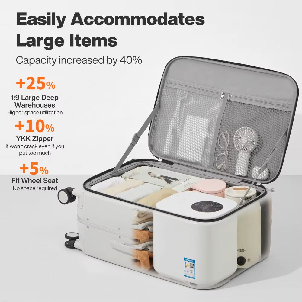 Aluminum Frame Front-Opening Travel Luggage Suitcase 20"-26"