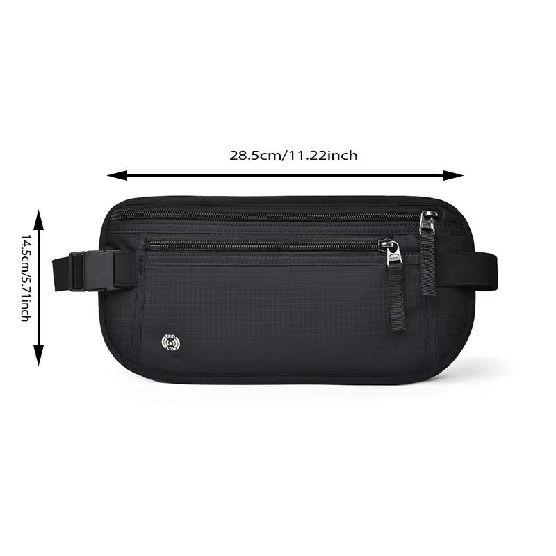 Slim RFID Blocking Travel Money Belt Pouch