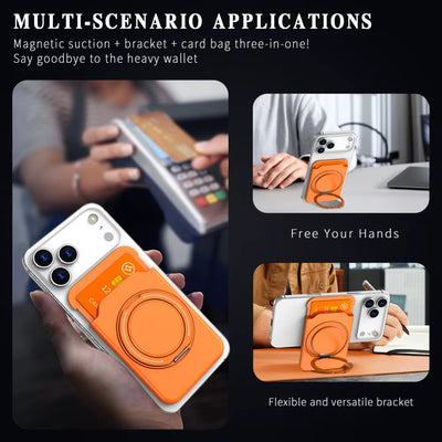 3-in-1 Magnetic Wallet Stand for iPhone