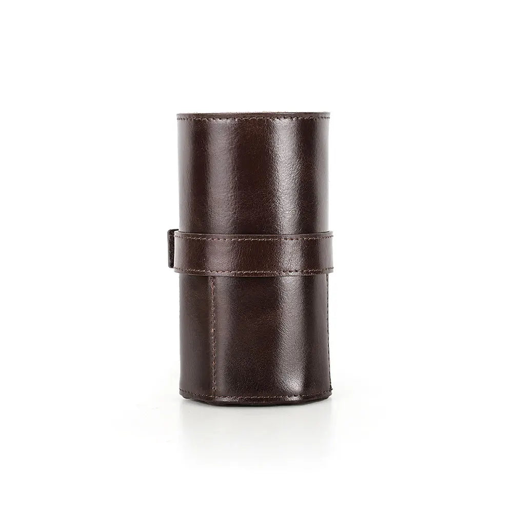 The Traverse Roll — Wax Leather 6-Watch Travel Roll
