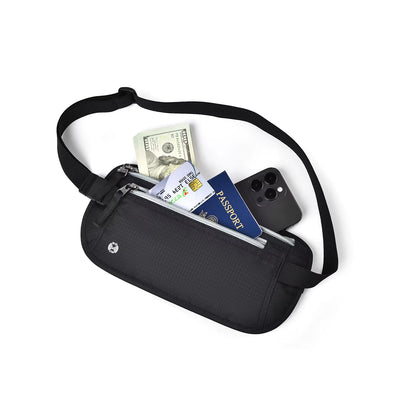 Slim RFID Blocking Travel Money Belt Pouch