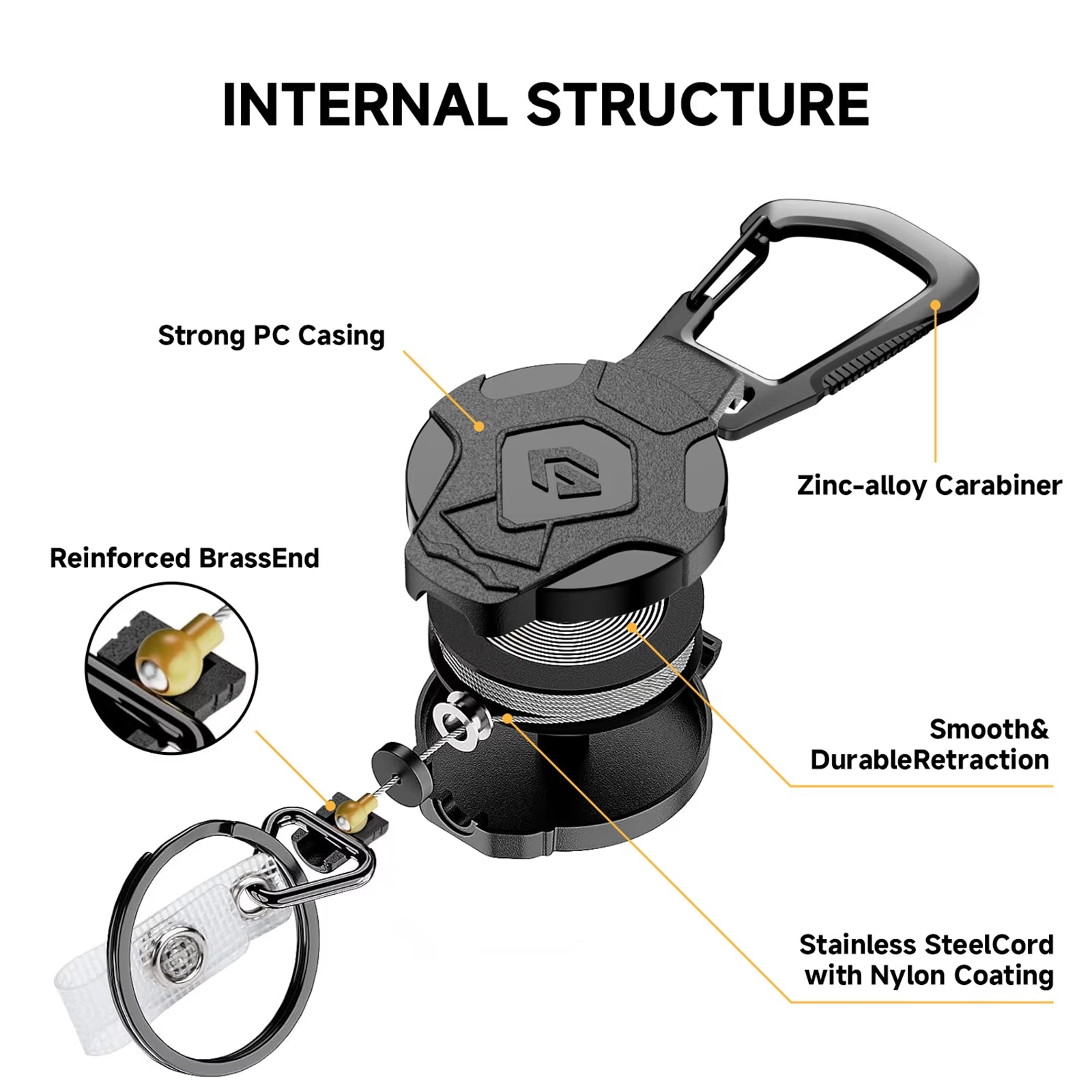Heavy Duty Retractable Tactical Phone Keychain
