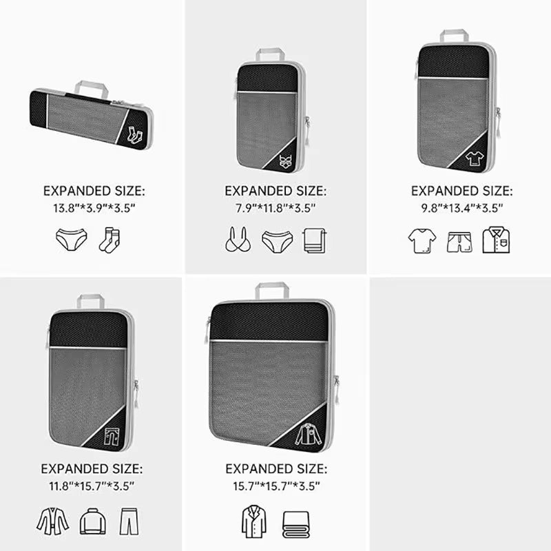 5-Piece Compression Travel Packing Cubes Set