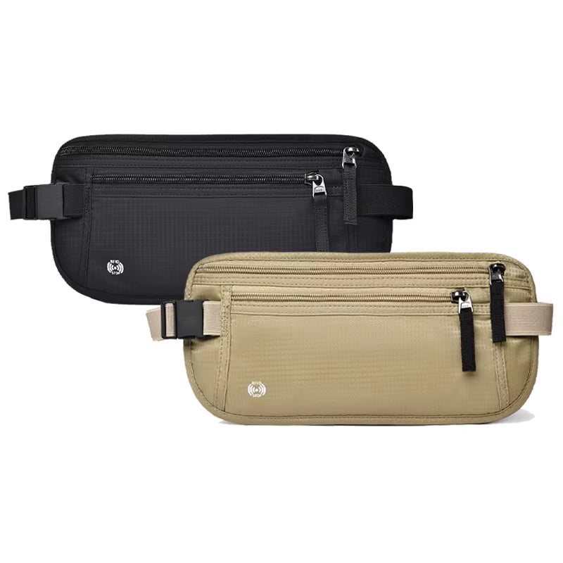 Slim RFID Blocking Travel Money Belt Pouch