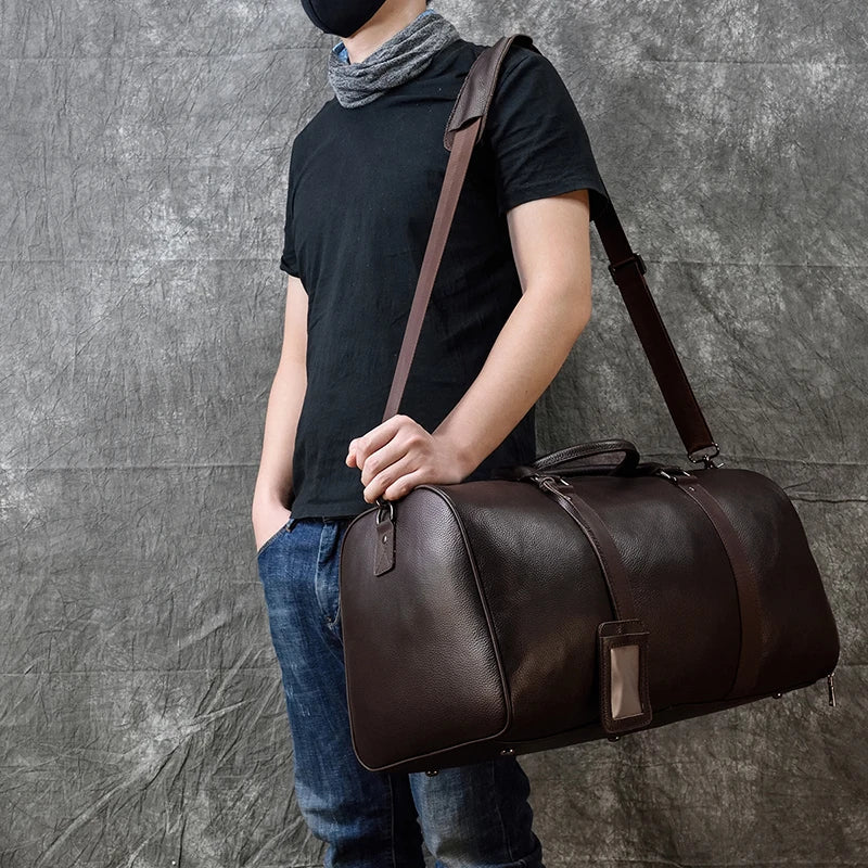 The Garrison - Full-Grain Leather Duffle with Shoe Compartment