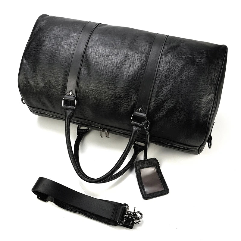 The Garrison - Full-Grain Leather Duffle with Shoe Compartment