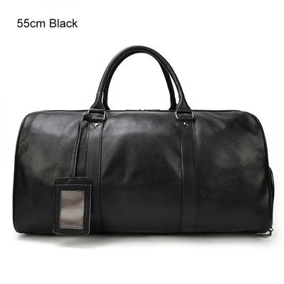The Garrison - Full-Grain Leather Duffle with Shoe Compartment