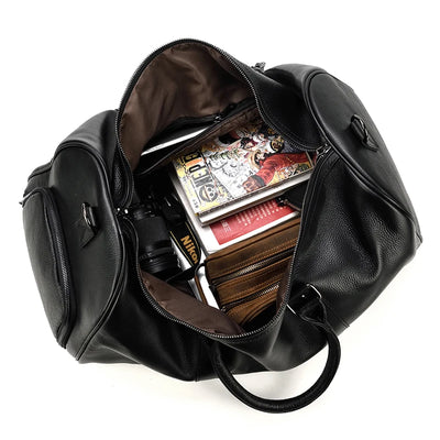 The Garrison - Full-Grain Leather Duffle with Shoe Compartment