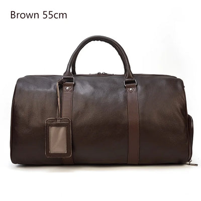 The Garrison - Full-Grain Leather Duffle with Shoe Compartment
