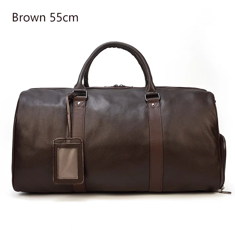 The Garrison - Full-Grain Leather Duffle with Shoe Compartment