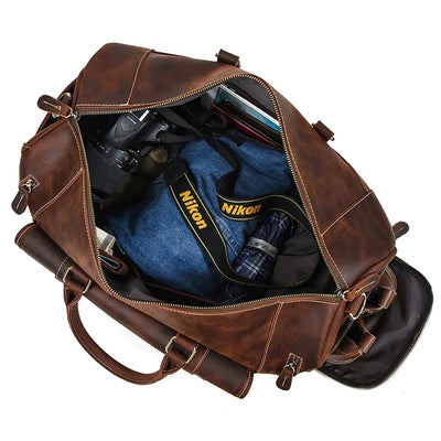 The Frontier - Crazy Horse Leather Duffle with Shoe Compartment