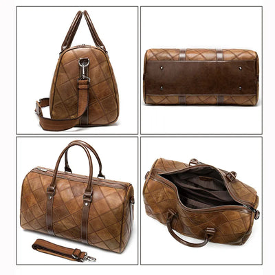 The Marquee - Quilted Cowhide Leather Travel Duffle