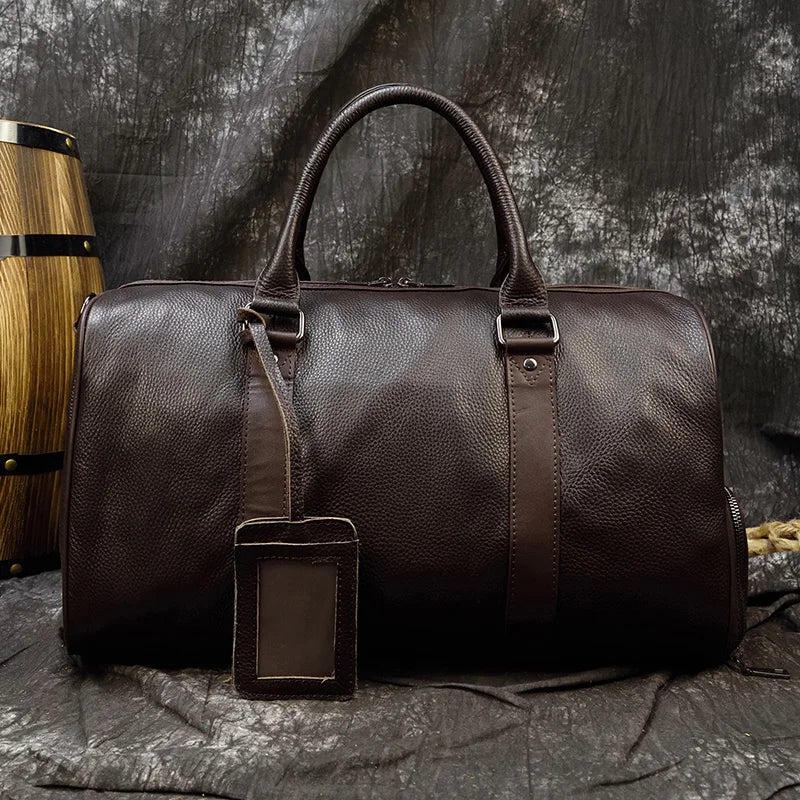 The Garrison - Full-Grain Leather Duffle with Shoe Compartment