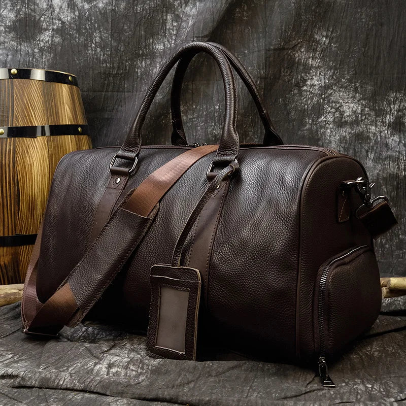 The Garrison - Full-Grain Leather Duffle with Shoe Compartment