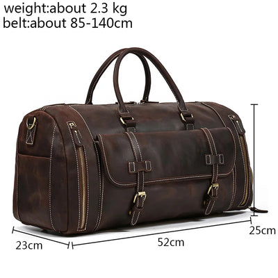 The Frontier - Crazy Horse Leather Duffle with Shoe Compartment