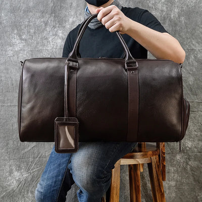 The Garrison - Full-Grain Leather Duffle with Shoe Compartment