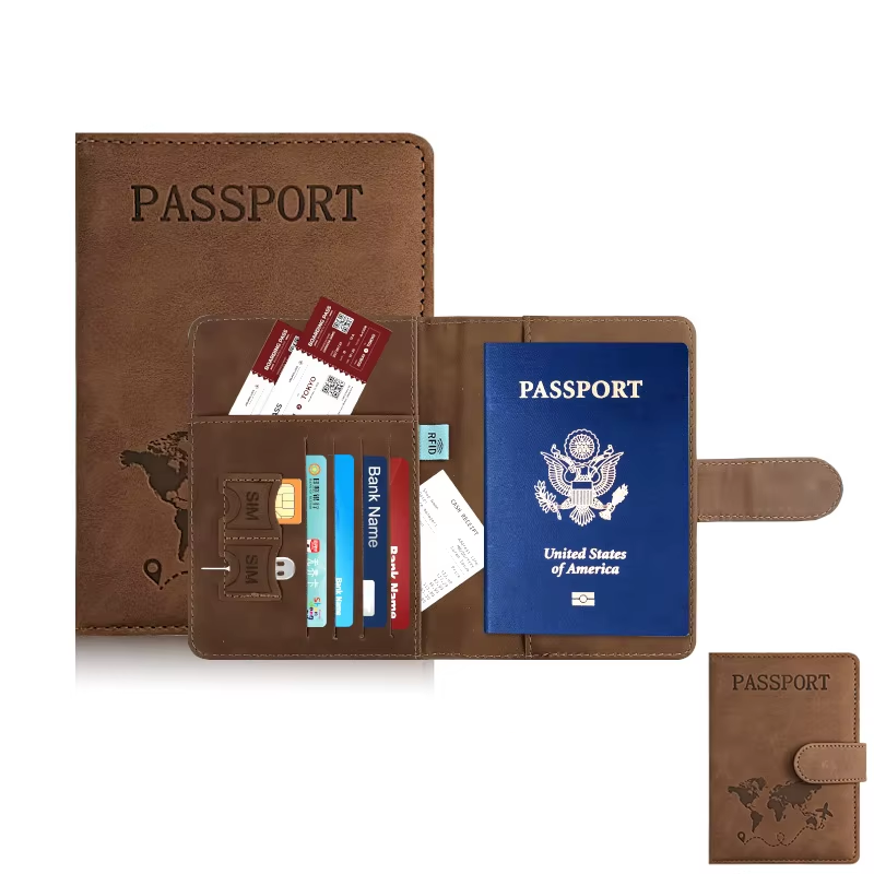 RFID Blocking Travel Passport Wallet Organizer