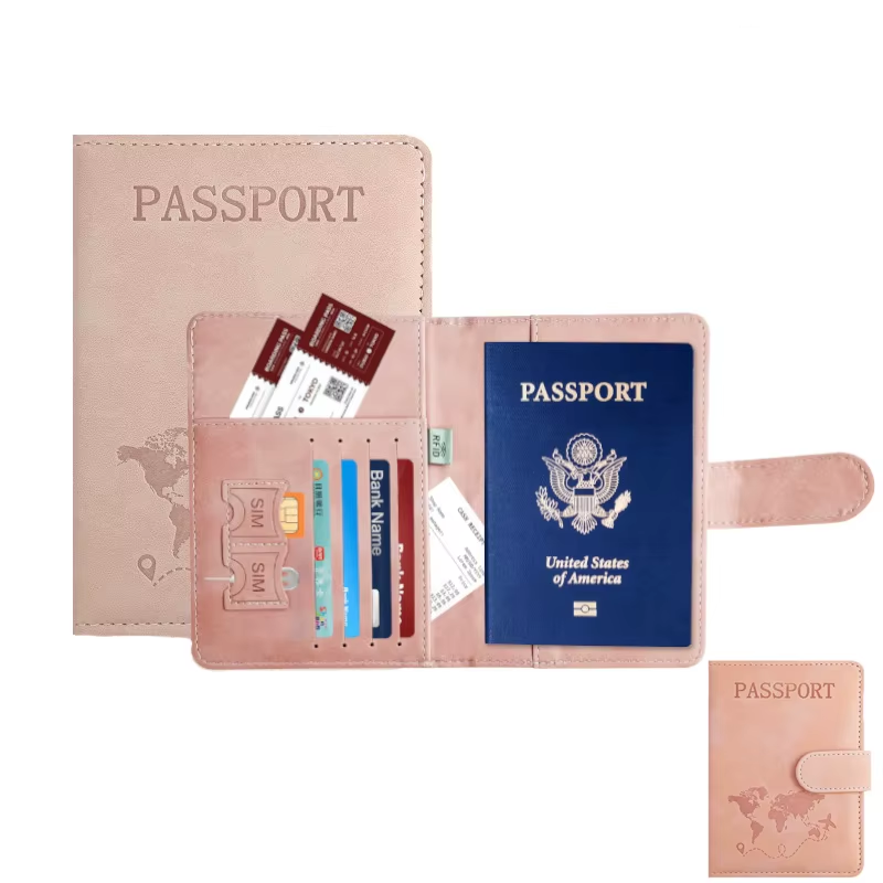 RFID Blocking Travel Passport Wallet Organizer