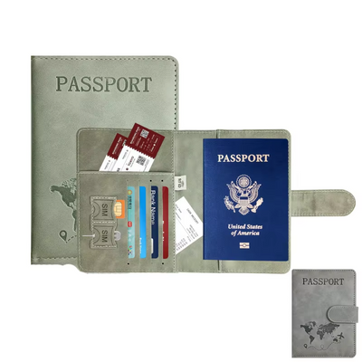 RFID Blocking Travel Passport Wallet Organizer