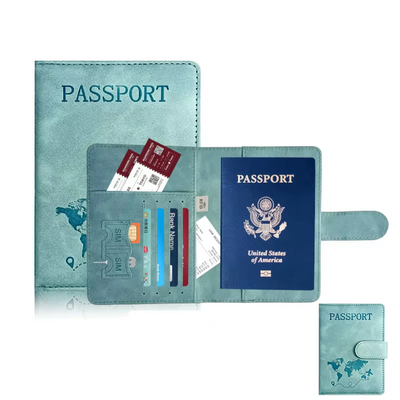 RFID Blocking Travel Passport Wallet Organizer