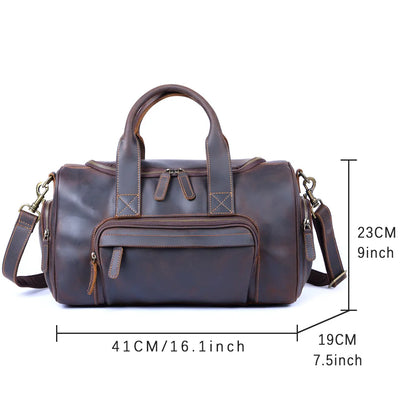 The Brixton - Compact Crazy Horse Leather Travel Bag